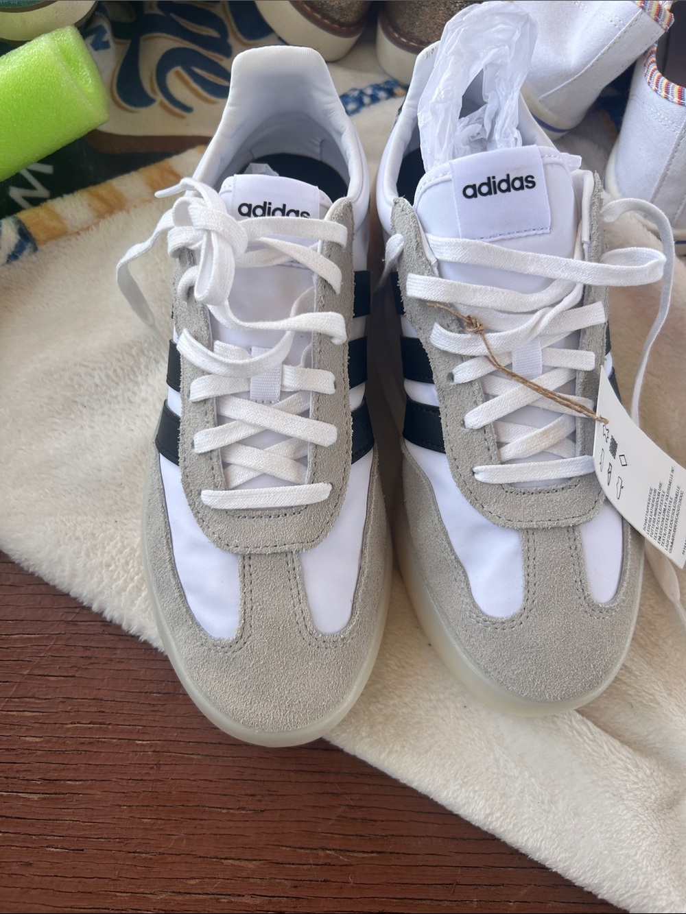 adidas Kids White, Gray & Black Samba-Inspired Sneakers
